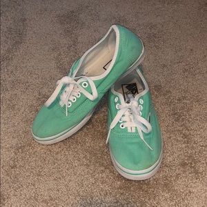 One of a kind custom turquoise vans